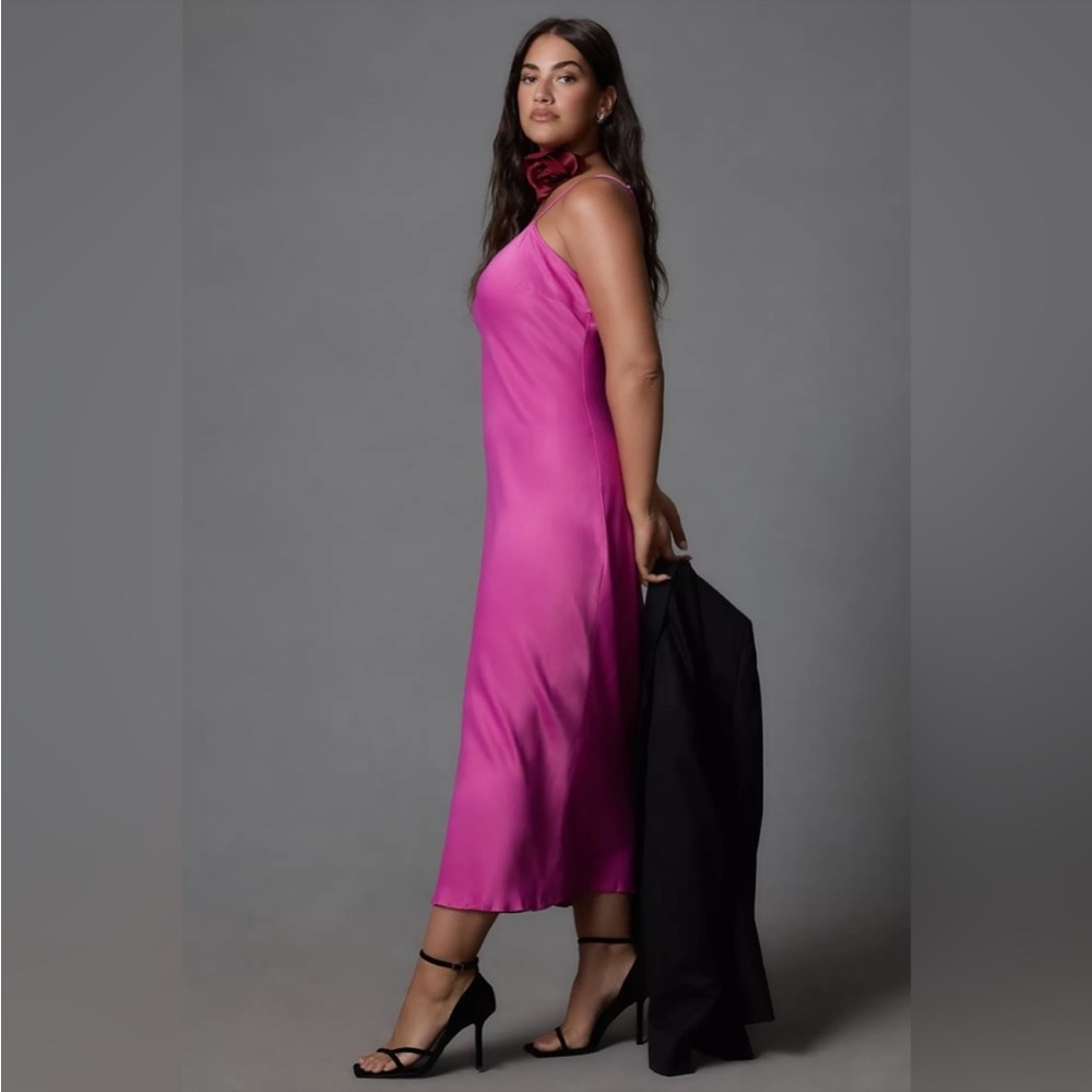 By Anthropologie V neck Slip MIDI Dress